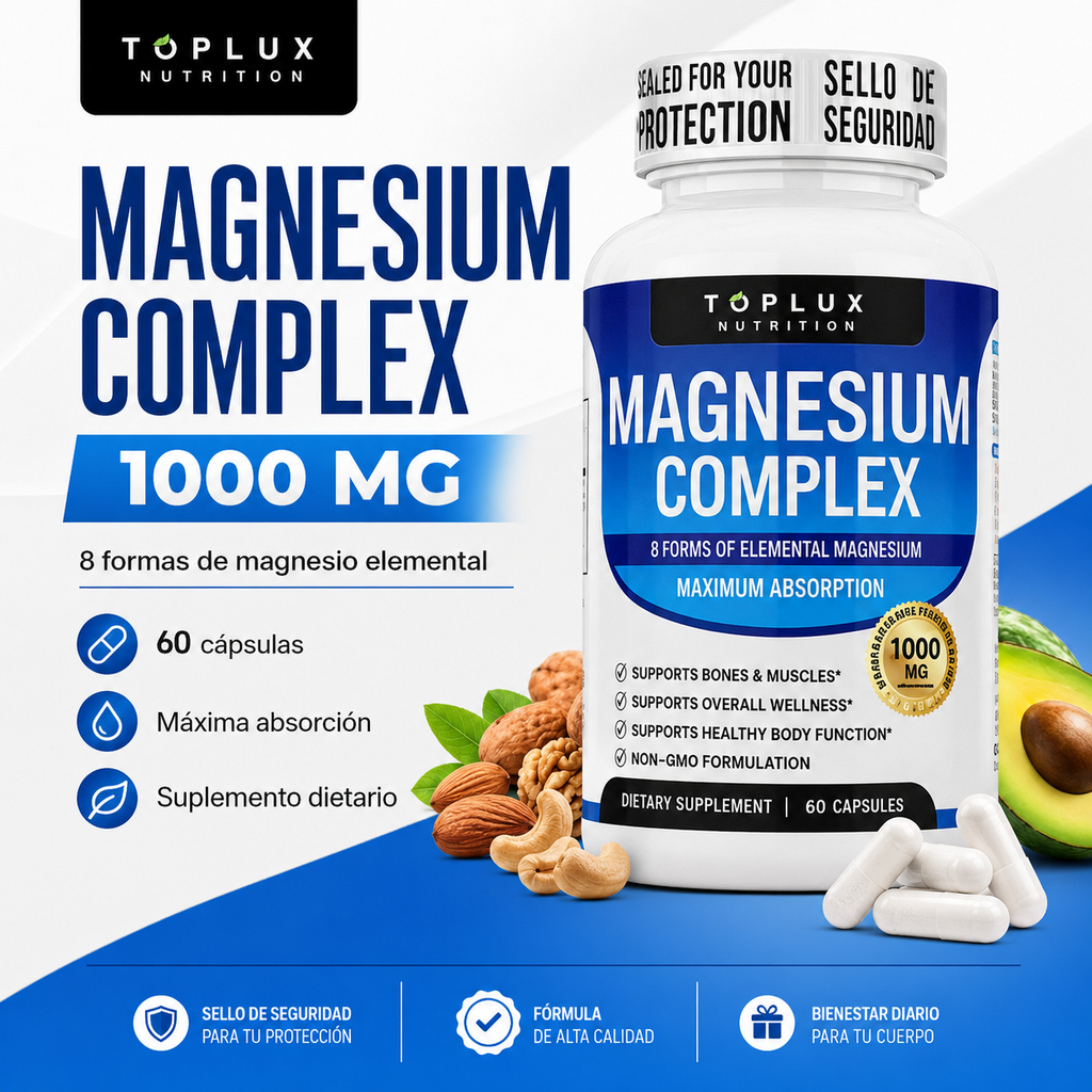 Magnesium Complex 1000 MG Toplux Nutrition – 60 cápsulas