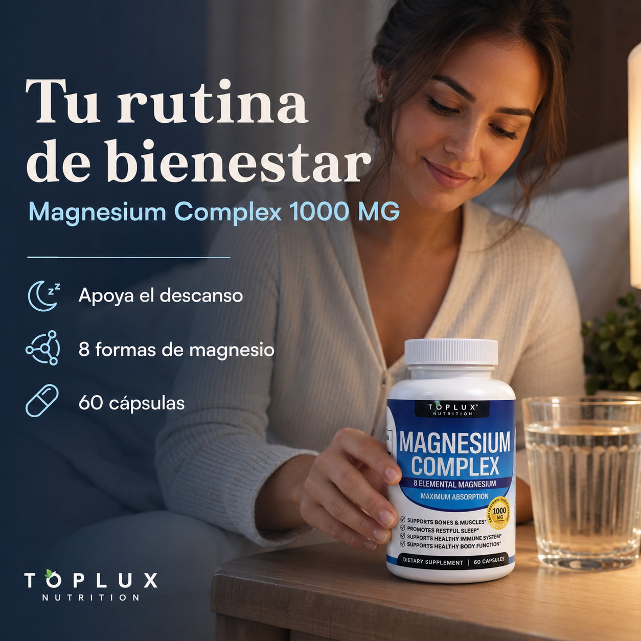 Magnesium Complex 1000 MG Toplux Nutrition – 60 cápsulas