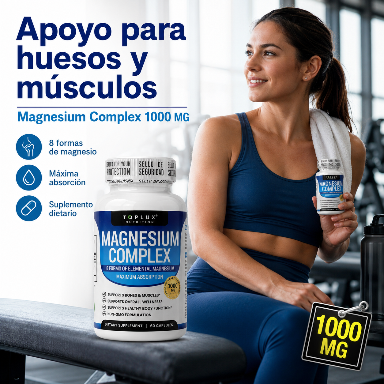 Magnesium Complex 1000 MG Toplux Nutrition – 60 cápsulas