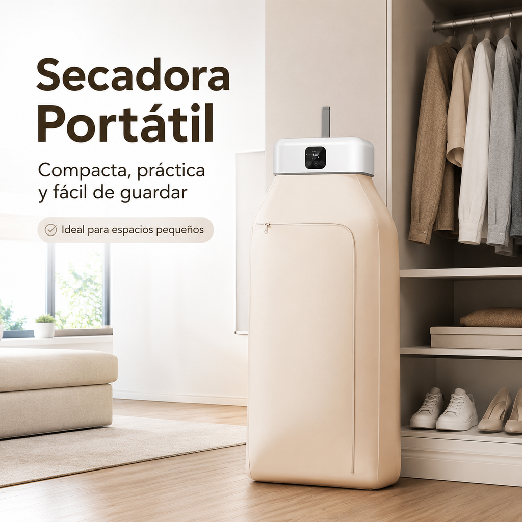 Secadora Portátil Compacta 600W para Ropa, Viajes y Espacios Pequeños