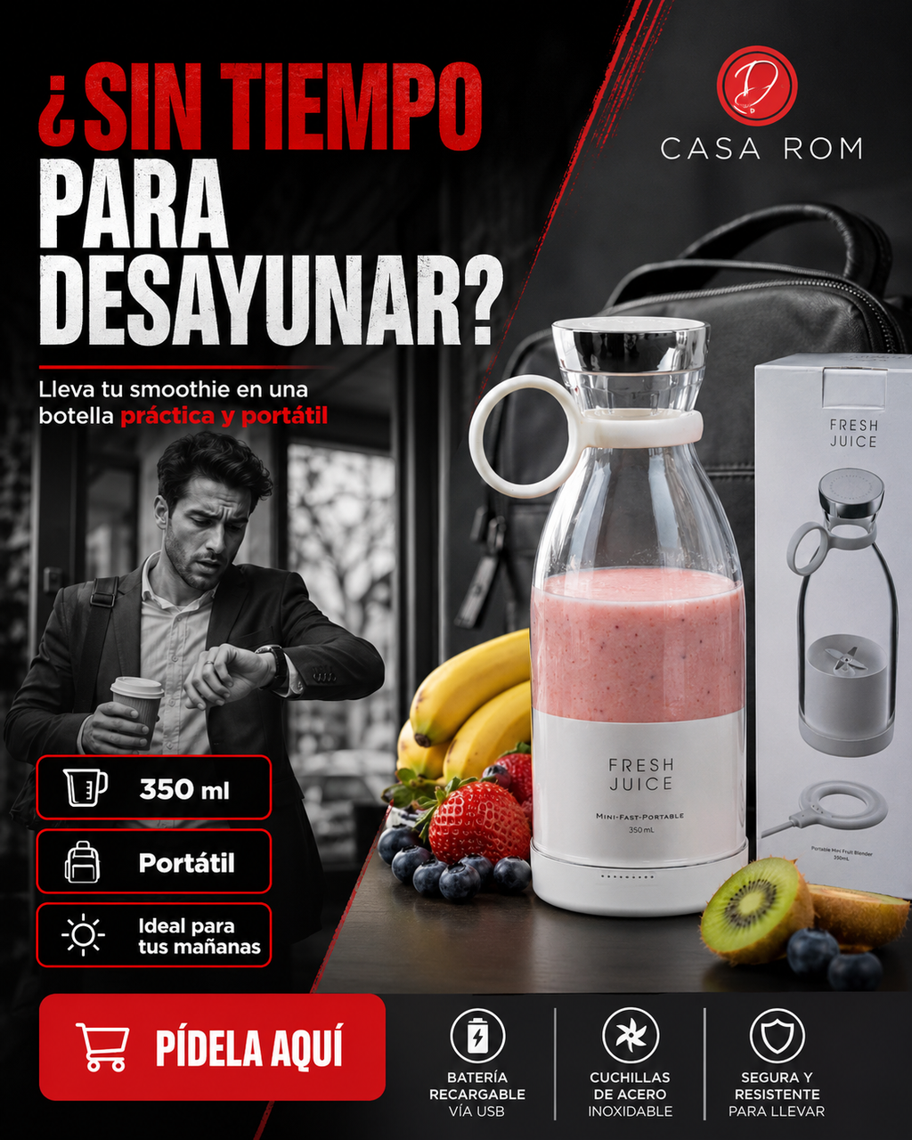 Botella Licuadora Recargable