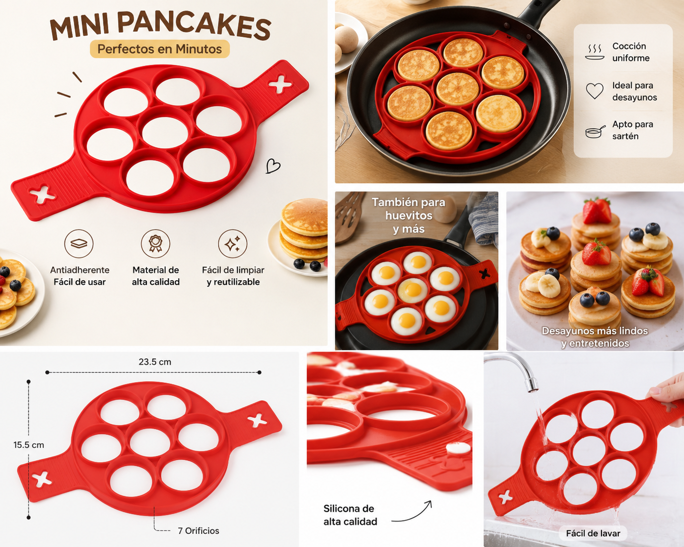 Molde de Silicona para Mini Pancakes