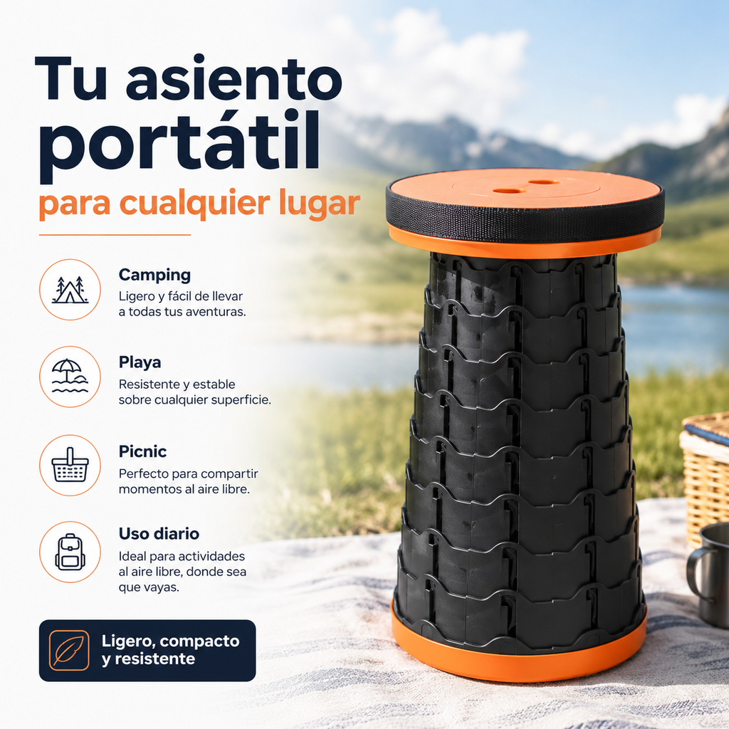 Taburete Plegable Portátil para Camping