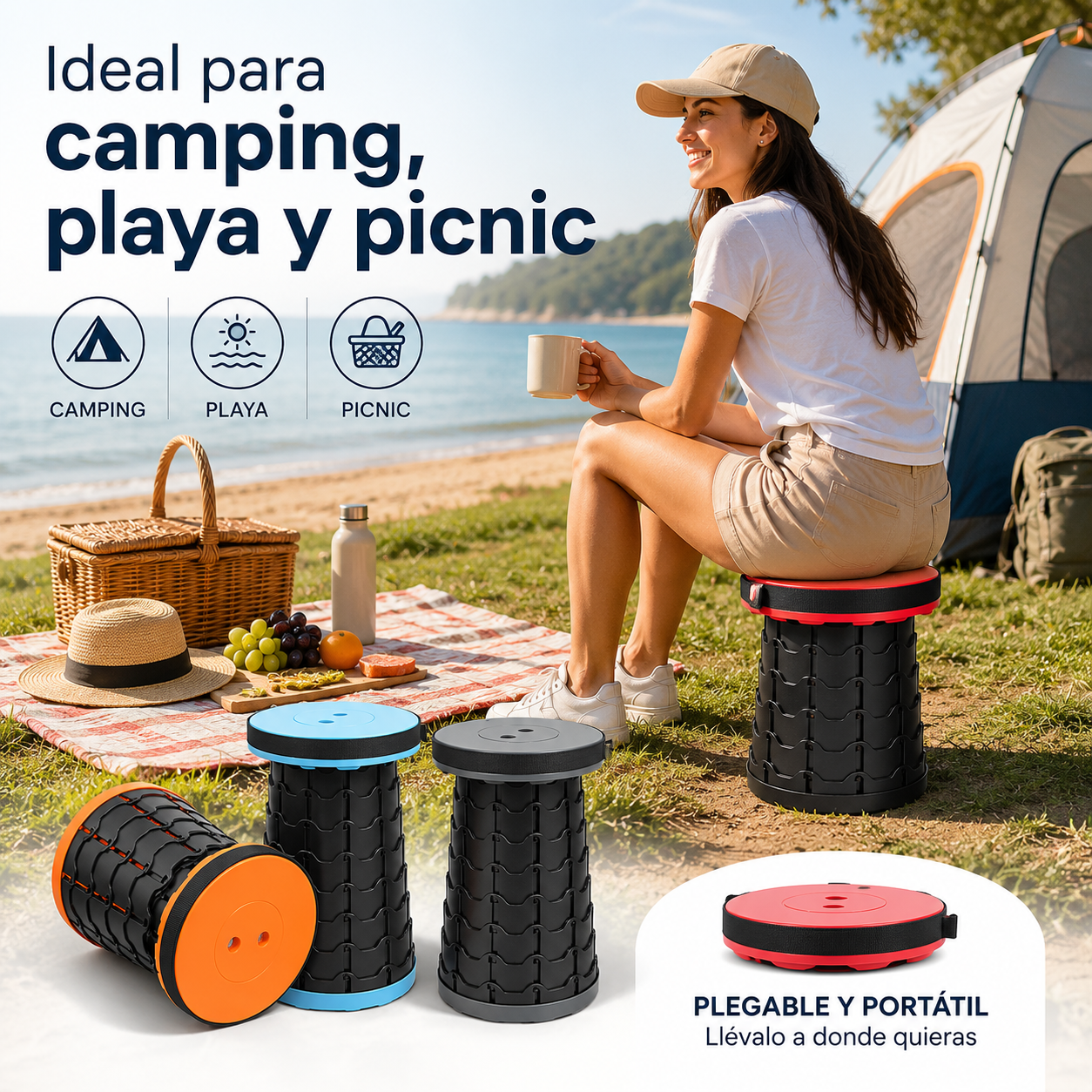 Taburete Plegable Portátil para Camping