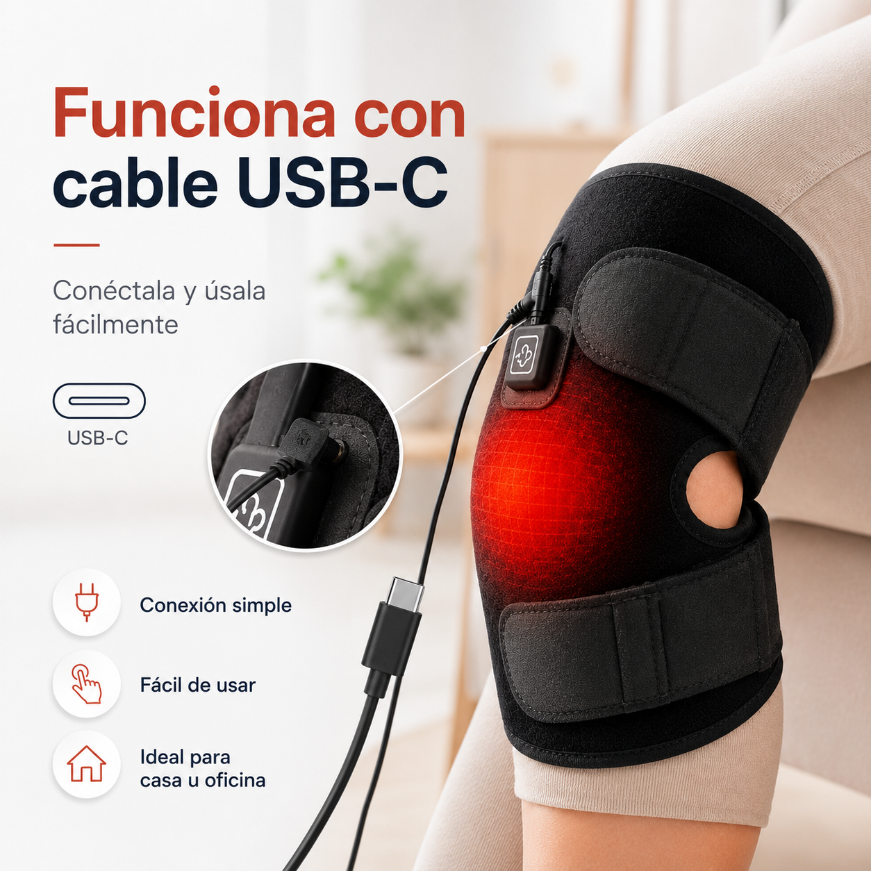 Rodillera Térmica Inteligente USB-C