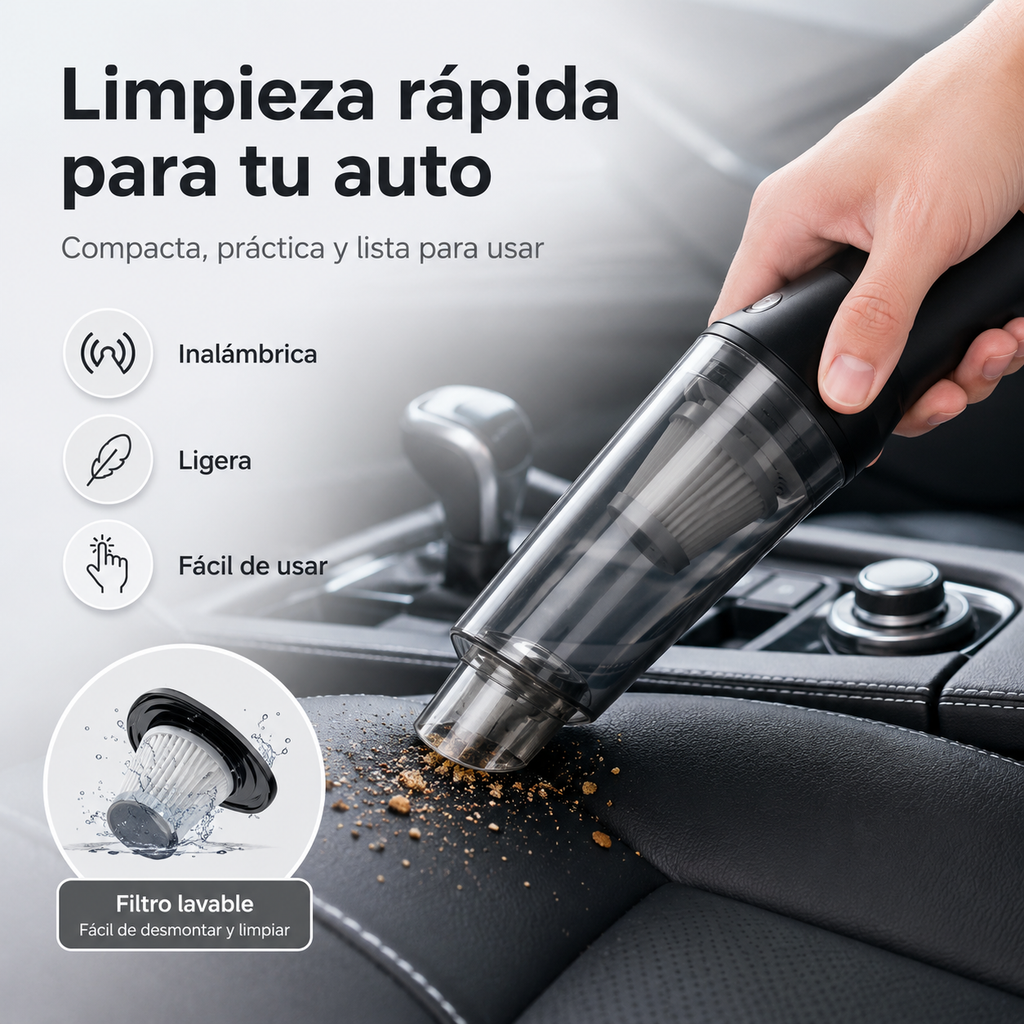 Mini Aspiradora Inalámbrica para Auto