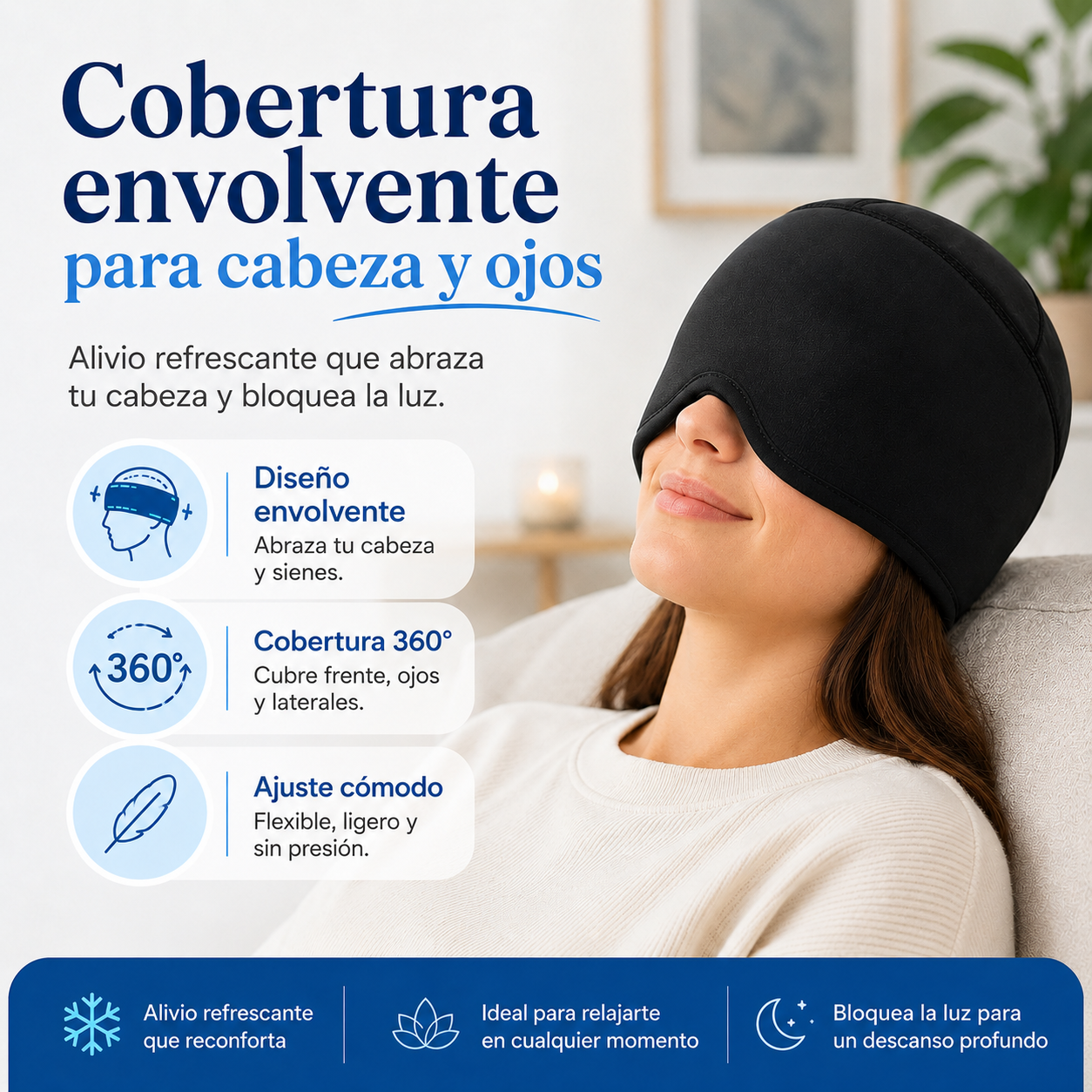 Gorro de Gel Frío/Calor para Migraña y Relajación