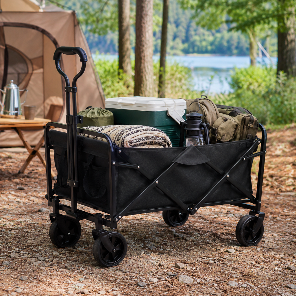 Carrito Plegable Multiuso para Compras, Camping y Picnic
