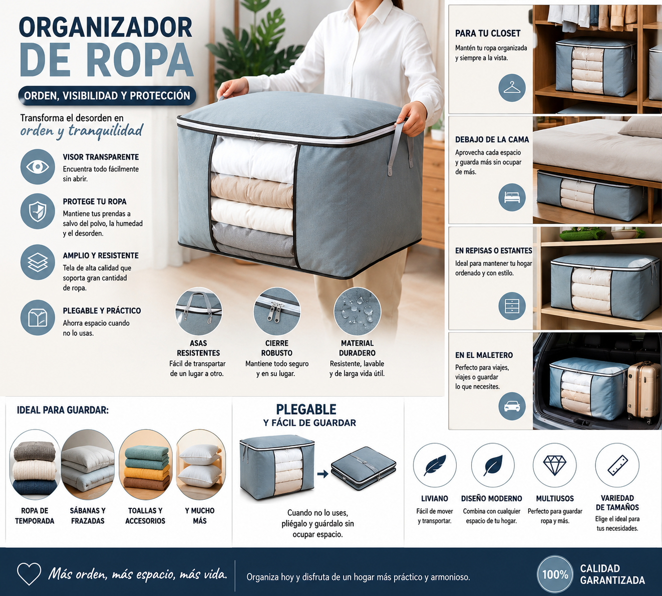 Organizador de Ropa con Visor Transparente