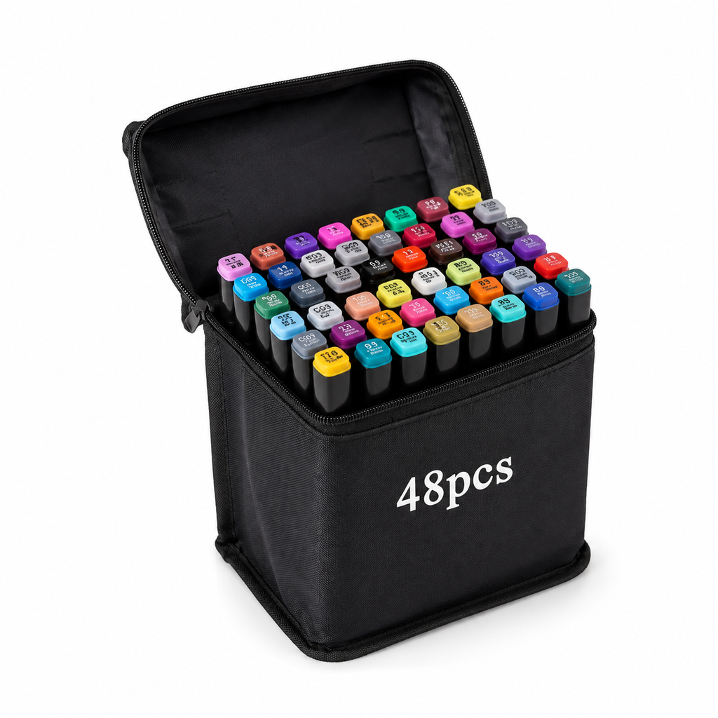 Set de Marcadores de Alcohol 48 Colores Doble Punta