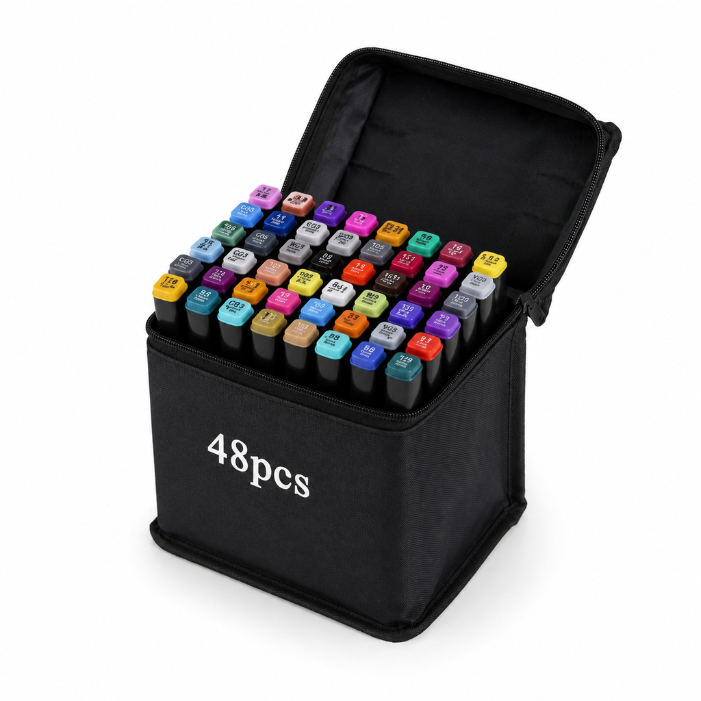 Set de Marcadores de Alcohol 48 Colores Doble Punta