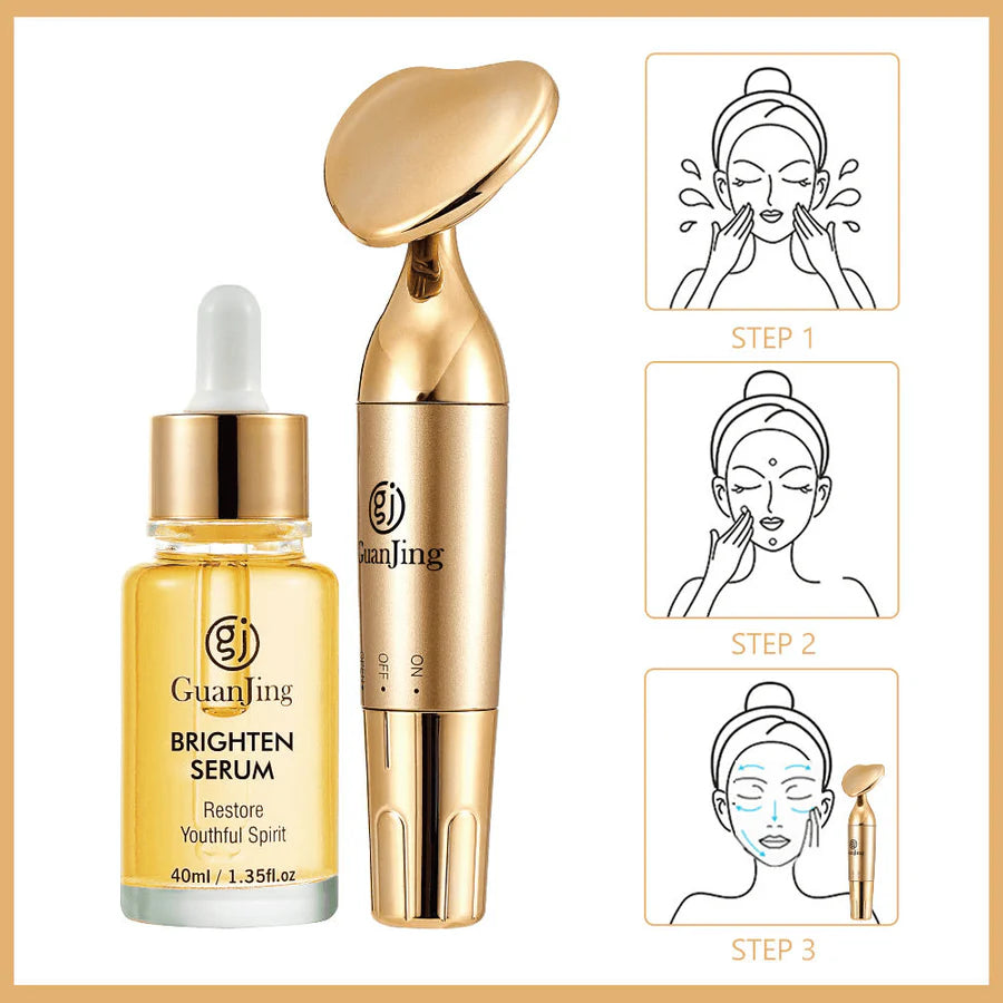 Set Cuidado Facial Masajeador Con Vitamina E
